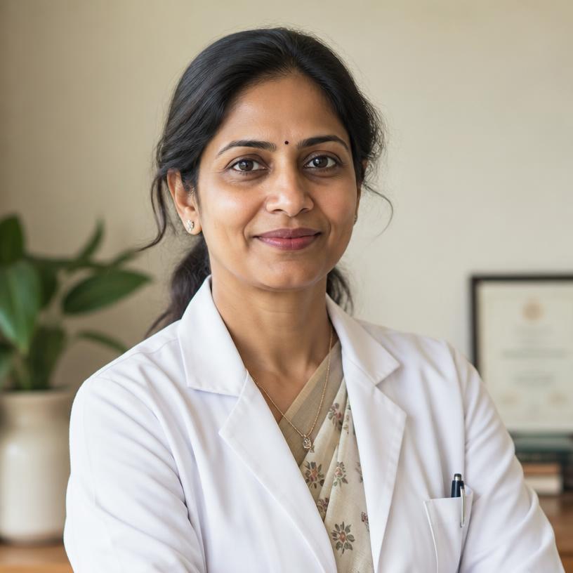 Portrait of Uveraa's reviewing doctor in a white coat